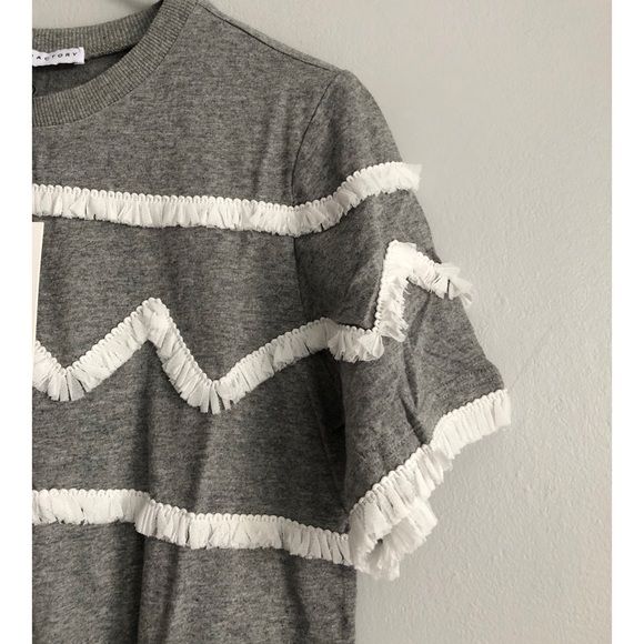 NWT English Factory Fringe Detail Tee Small - Picture 3 of 5